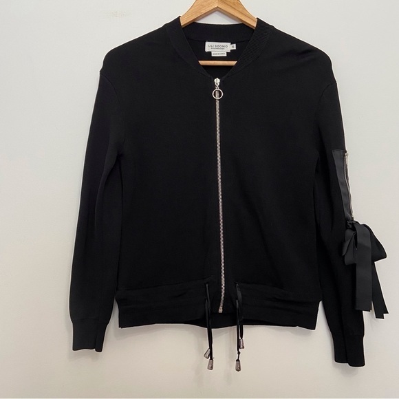 Lili Sidonio Molly & Bracken amazing black sweater ribbon dark Academia zip XS - Picture 2 of 15